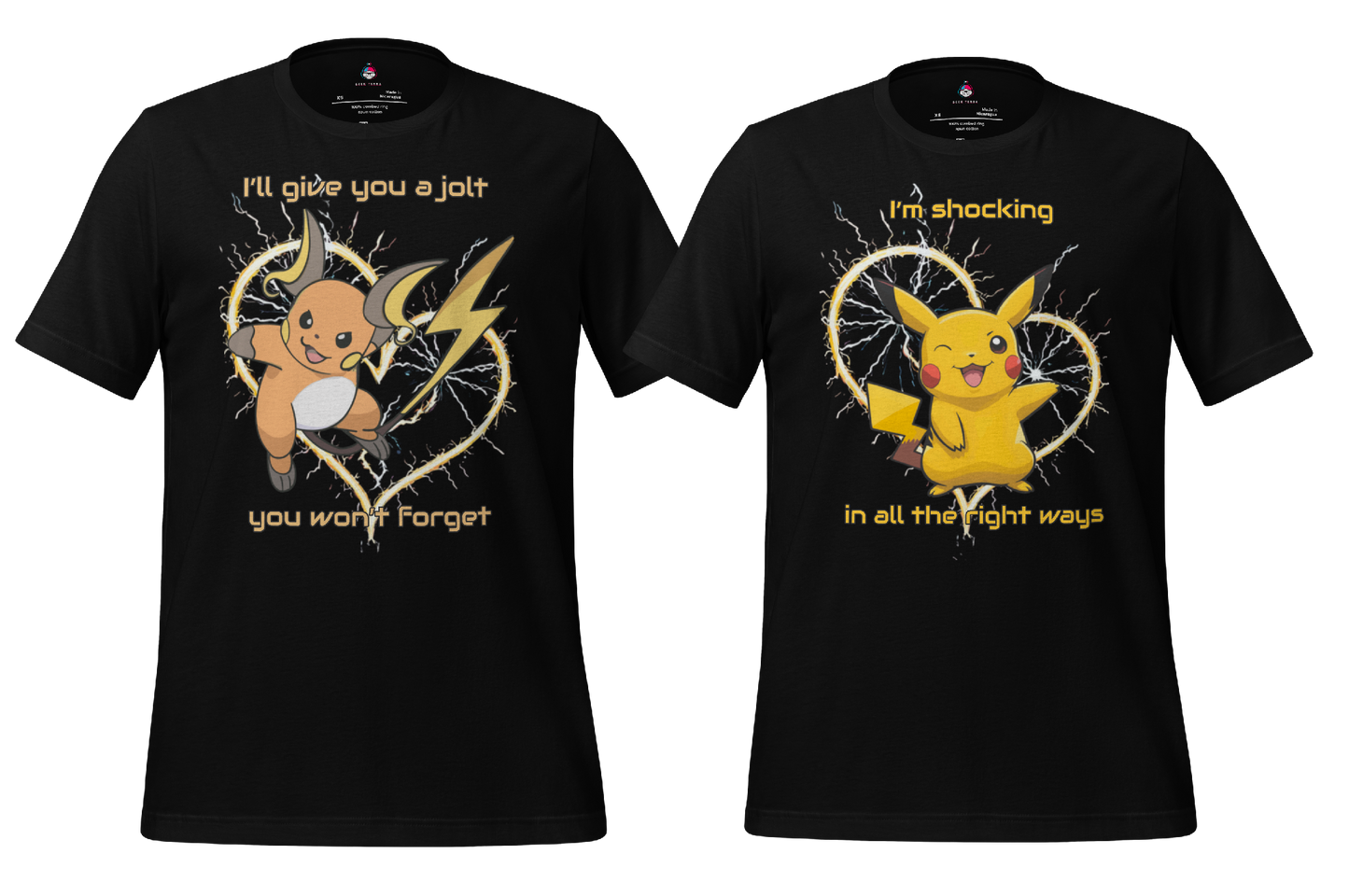 Electric Connection Pikachu and Raichu Couple Set